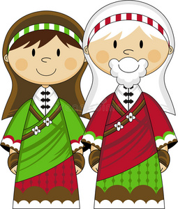 卡通玛丽和约瑟夫照片