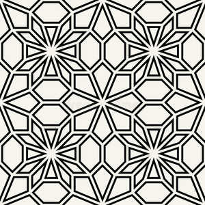 抽象几何黑白装饰艺术枕头马赛克图案