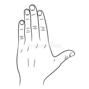 手背用拇指收回单色i照片