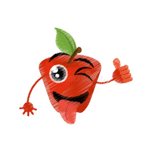 咬一口苹果表情图片