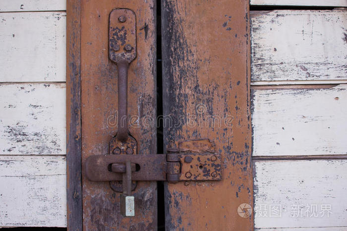 力量 纹理 木材 美丽的 挂锁 隐私 锁定 保护 金属 房子
