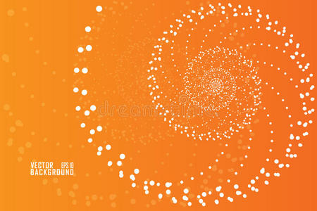 神奇的螺旋效应抽象向量:橙色背景上的白色变换螺旋效应照片