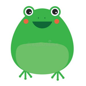 可爱的卡瓦伊青蛙角色。 儿童风格，矢量插图