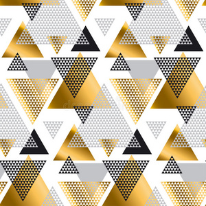 金色和黑色创意可重复的主题与三角形