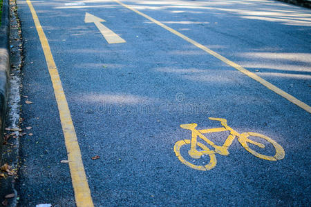 道路上的自行车标志