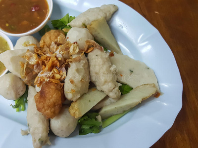 美味的 饮食 亚洲 泰语 烹饪 烤的 猪肉 食物 午餐 混合