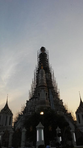 日出 寺庙 栅栏 棘轮 泰国 重建 曼谷 整修 黎明 阿伦