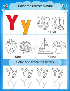 字母学习和颜色字母y