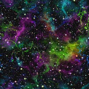 抽象彩色宇宙，星云夜空，多色外层空间，银河纹理背景，无缝插图