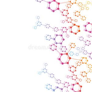 几何抽象背景与连接线和点。 结构分子和通信。 科学概念