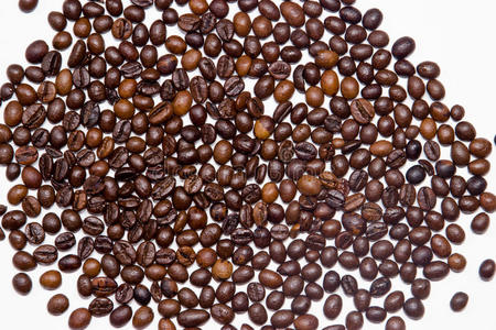 咖啡豆是随机分散的。