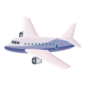 公司 航空 客机 卡通 商业 机身 插图 到达 机场 驾驶舱