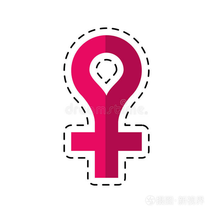 卡通女性性别符号图标