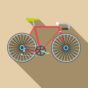 自行车图标，平面风格