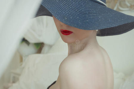 欲望 面对 美女 时尚 成人 魅力 女士 帽子 美极了 女孩
