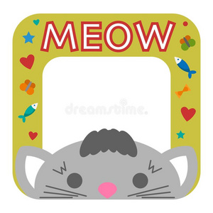 快乐的猫儿边框图片-快乐的猫儿边框素材-快乐的猫儿边框插画-摄图新