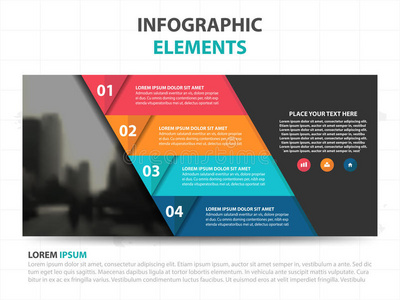 抽象三角形业务信息图形元素，演示模板平面设计矢量插图用于网页设计营销
