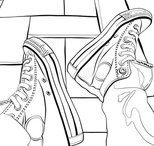 公司 绘画 艺术 健身 笨蛋 素描 靴子 概述 鞋类 赶时髦的人