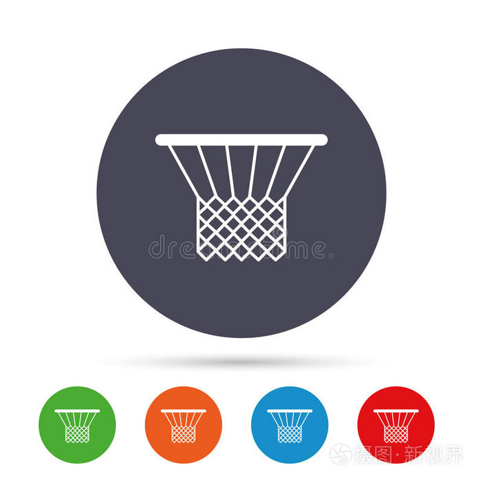 篮球篮图标。 体育符号。