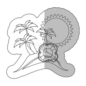 棕榈 放松 休息 假日 收集 插图 自然 比基尼 形象 失败
