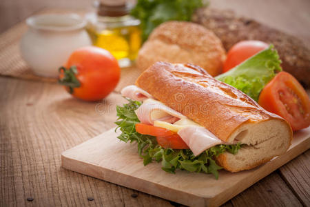 面包 切片 火腿 美国人 番茄 烹饪 食物 三明治 小吃