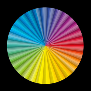 彩虹风扇圆形颜色渐变图风扇黑色照片