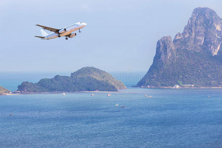 海湾 海岸线 商业 喷气式飞机 长尾 目的地 安达曼 飞机