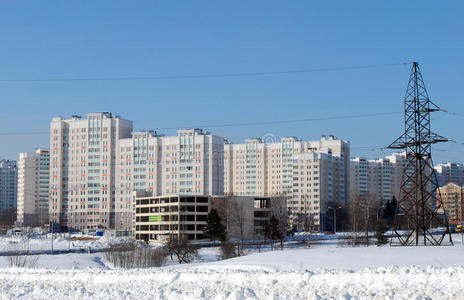 世纪 电线 灯笼 天气 莫斯科 照明 微区 天空 沥青 雪堆