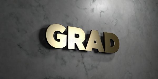 镀金标志安装在光滑的大理石墙壁-3d渲染版税免费股票插图照片