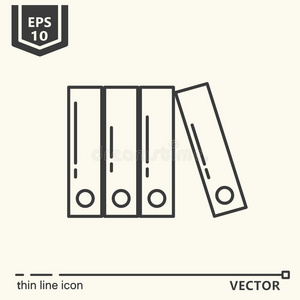 文件夹。 一个图标办公用品系列