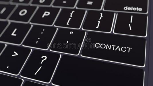 黑色电脑键盘和发光接触键。 概念三维渲染