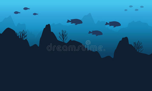插图 卡通 珊瑚 海洋 深的 冒险 野生动物 暗礁 水下
