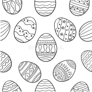 复活节鸡蛋插图的涂鸦