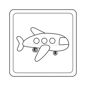 轮廓玩具飞机飞行图片图标