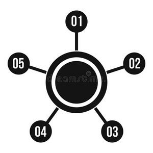 圆圈图与数字图标，简单的风格