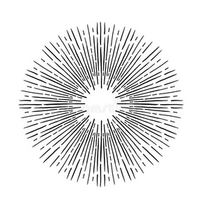 的简笔画学生在矢量格式的集合手绘矢量复古元素-太阳爆发(爆裂)射线