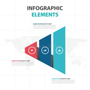 抽象彩色三角形业务信息图形元素，演示模板平面设计矢量插图用于网页设计