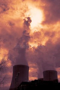 化石 燃料 冷却器 日落 危险 污染 行业 权力 蒸汽 凝结