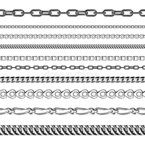 链条连接强度连接矢量无缝图案的金属连接部件和铁设备保护强标志照片