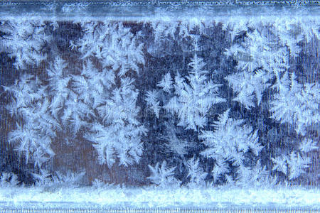 冷冰冰的 雾凇 冻结 季节 特写镜头 雪花 气候 玻璃 自然