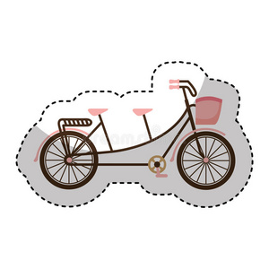 自行车画浪漫卡片