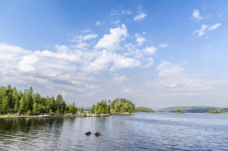 反射 伍兹 自然 卡雷利亚 俄罗斯 风景 夏天 海岸