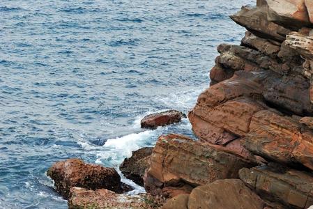 海滨 公司 台湾 海洋 波浪 海岸 寒冷的 宜兰 黎明 云雾