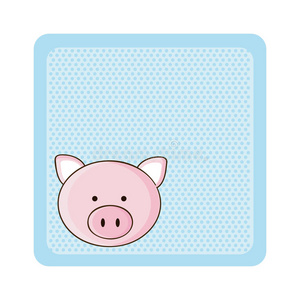 彩色贺卡与图片猪动物