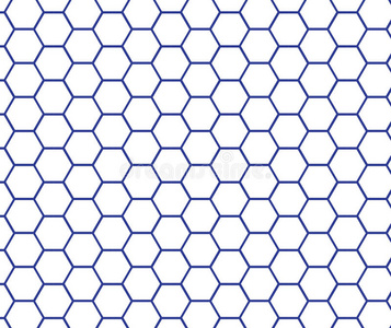 蓝线六边形蜂窝图案