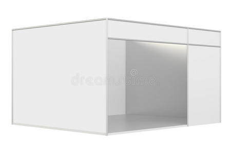 空白展台。 在白色背景上隔离的3D渲染