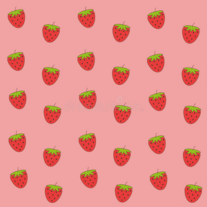 可爱的粉红色草莓壁纸照片