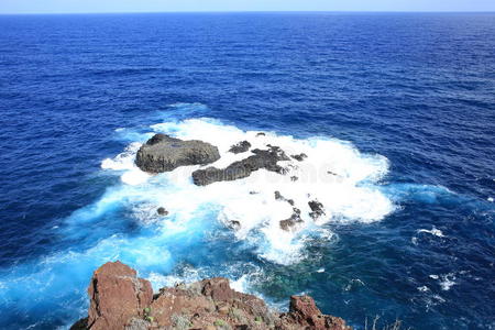 后面 全景图 西班牙 花园 忽略 五颜六色 海岸 风景 海洋