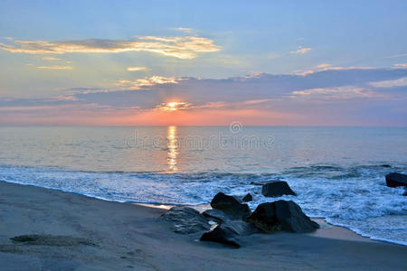 海滨 海洋 自然 场景 海滩 海景 海岸 公司 射线 早晨
