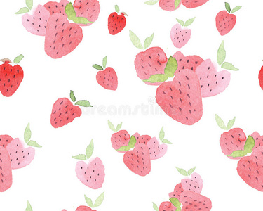 抽象水彩草莓背景